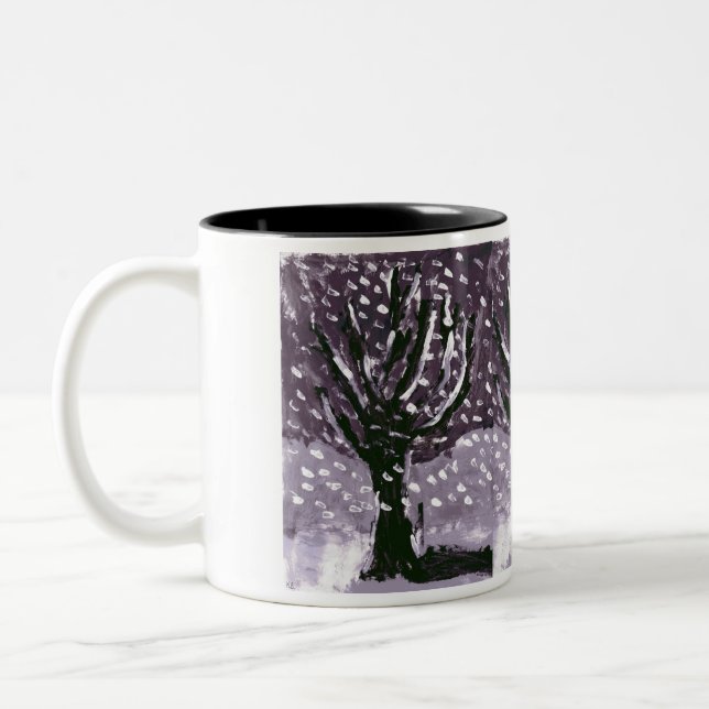 De Café Em Dois Tons Árvore na caneca da neve (Esquerda)