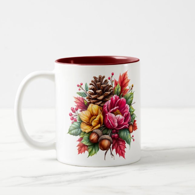 De Café Em Dois Tons Autumn É Uma Linda Caneca (Esquerda)