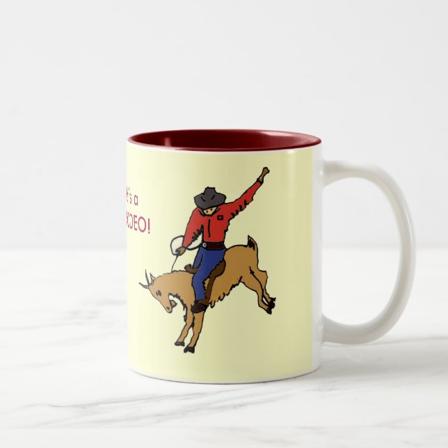 De Café Em Dois Tons AZ- caneca do rodeio da cabra (Direita)