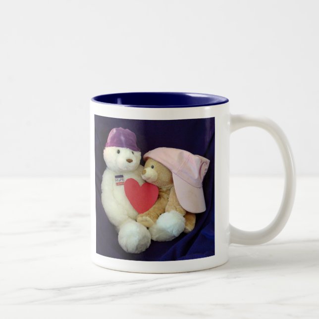 De Café Em Dois Tons Azul cura da caneca dos abraços (Direita)