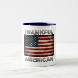 De Café Em Dois Tons Bandeira Americana - Americano Grato - Caneca