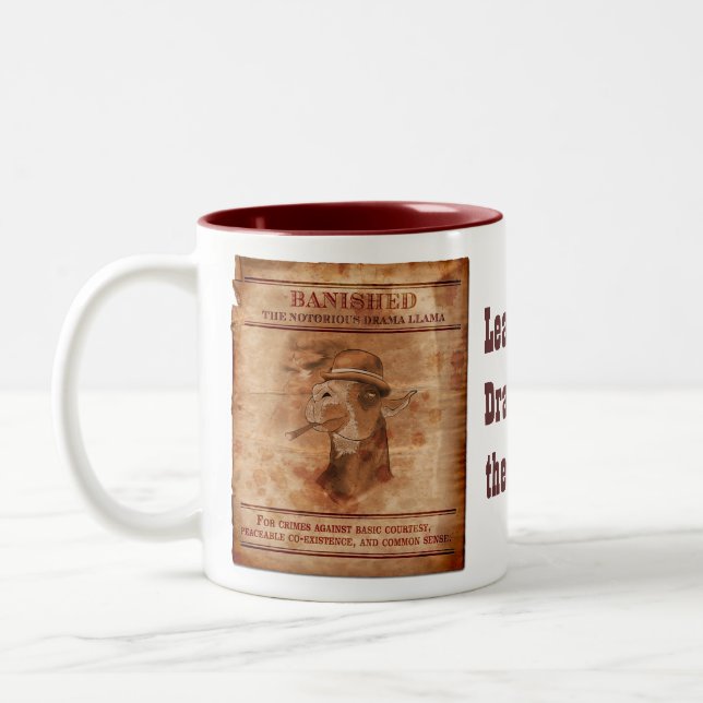 De Café Em Dois Tons Banish lamas do drama - caneca do tom 15oz 2 (Esquerda)