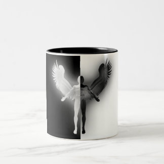 De Café Em Dois Tons Batalha entre a caneca leve e da escuridão