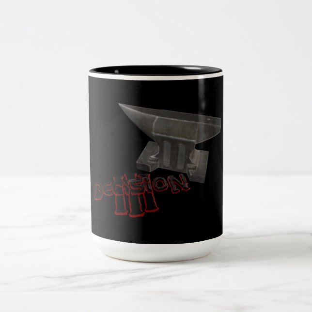 De Café Em Dois Tons Batente da mosca da caneca da decisão 3 (Centro)