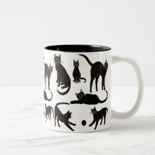 De Café Em Dois Tons Blackie a caneca do gato preto