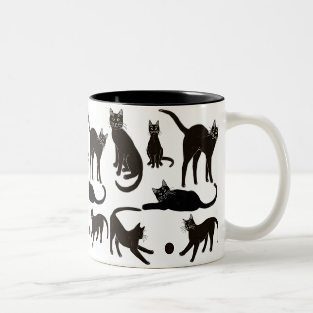 De Café Em Dois Tons Blackie a caneca do gato preto (Direita)