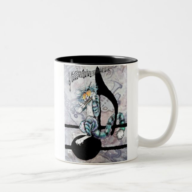 De Café Em Dois Tons Bluzkat na caneca da nota (Direita)