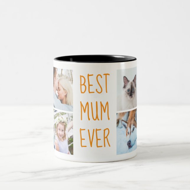 De Café Em Dois Tons Boho Laranja | Melhor Mãe do Mundo Caneca Personal (Centro)