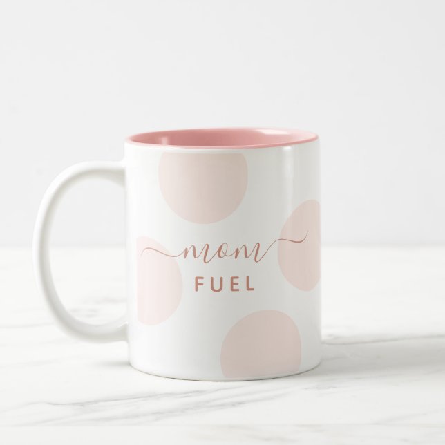 De Café Em Dois Tons Bolinhas | Simples caneca personalizada para mãe (Esquerda)