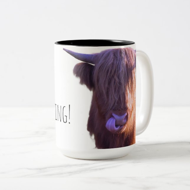 De Café Em Dois Tons Bom dia! Caneca (Frente Esquerda)