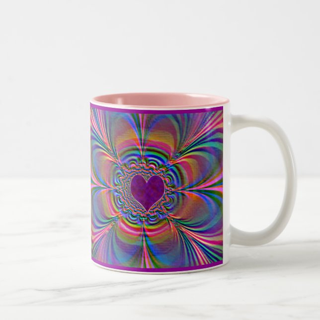 De Café Em Dois Tons Bonito na caneca rosa (Direita)