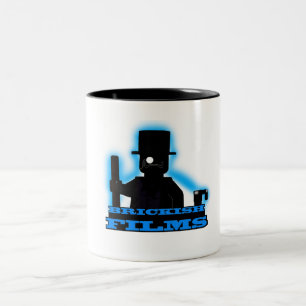 De Café Em Dois Tons Brickish filma o logotipo - caneca