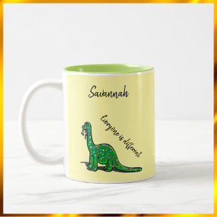 De Café Em Dois Tons Brontossauro Dinossauro Caneca