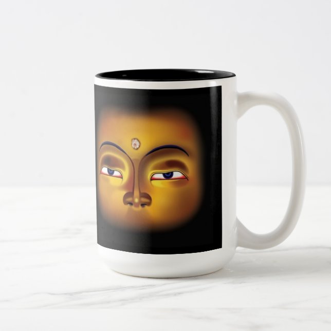 De Café Em Dois Tons Buddha Meditates caneca (Direita)