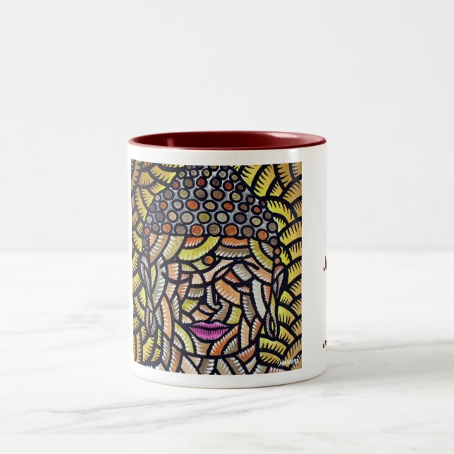 De Café Em Dois Tons Buddha na caneca 1 da paz (Centro)