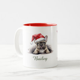 De Café Em Dois Tons Buldogue Francês Aquarela Caneca Natal Mug