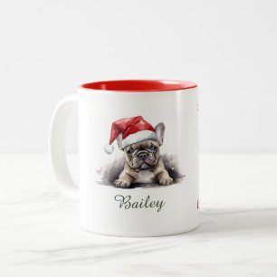 De Café Em Dois Tons Buldogue Francês Aquarela Caneca Natal Mug