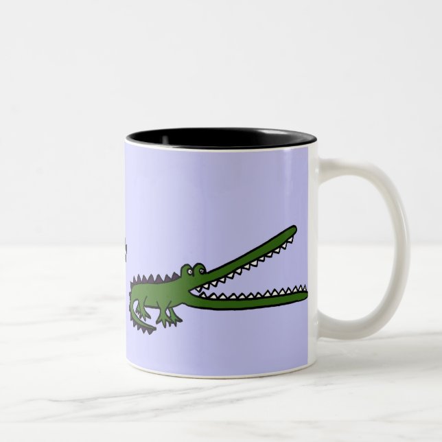 De Café Em Dois Tons BV crocodilo e caneca engraçados das pegadas (Direita)