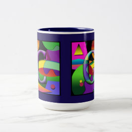 De Café Em Dois Tons C & G caneca monogramada
