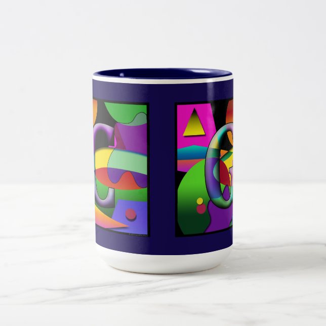 De Café Em Dois Tons C & G caneca monogramada (Centro)