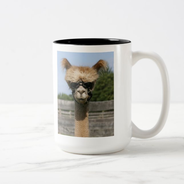 De Café Em Dois Tons Cabeça da caneca da alpaca do fotorreceptor (Direita)