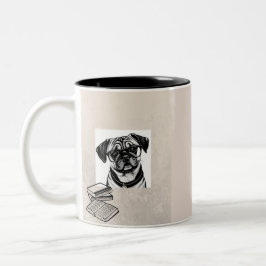 De Café Em Dois Tons Cachorro com caneca