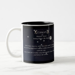 De Café Em Dois Tons Cancer a caneca da coleção do zodíaco