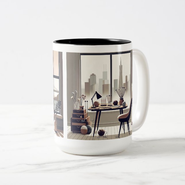 De Café Em Dois Tons Caneca (Frente Esquerda)
