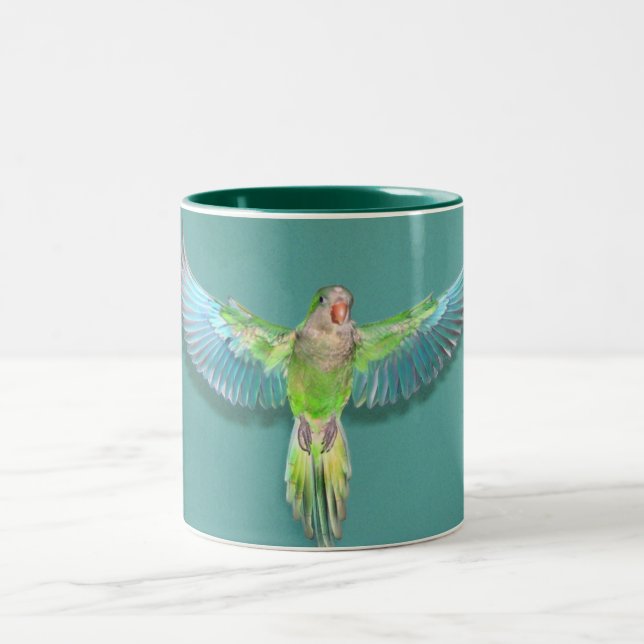 De Café Em Dois Tons Caneca 15oz do vôo do quacre (Centro)