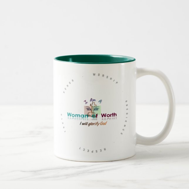 De Café Em Dois Tons Caneca 15oz do wow (verde) (Direita)