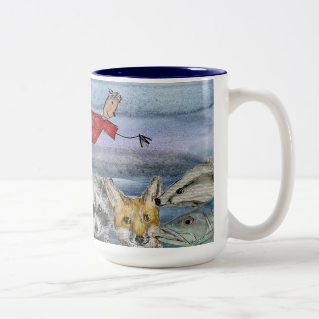 De Café Em Dois Tons Caneca (#1): Joanna Voando Sobre Animais (Direita)