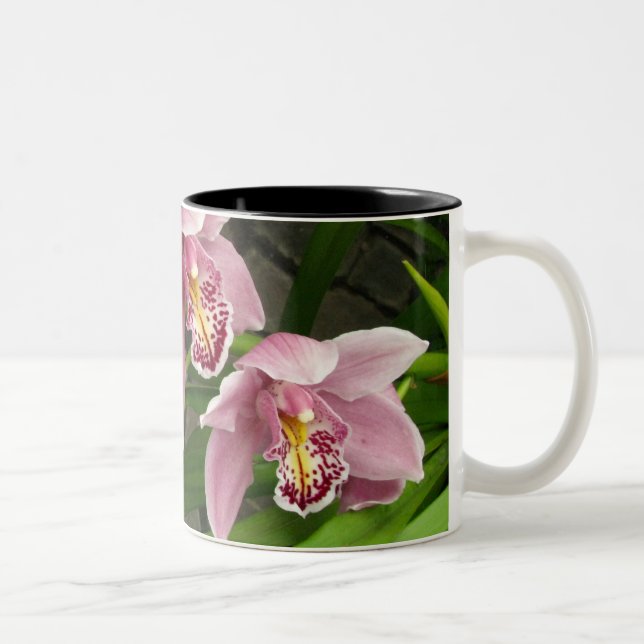 De Café Em Dois Tons Caneca 8 da orquídea (Direita)
