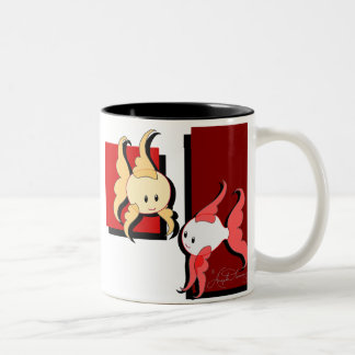 De Café Em Dois Tons Caneca à moda bonito do peixe dourado & do coletor