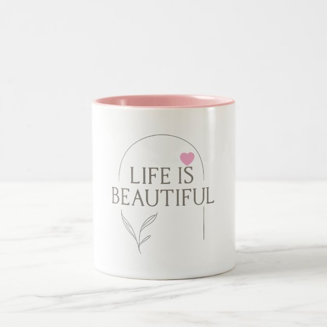 De Café Em Dois Tons Caneca - A Vida é Bonita (Centro)