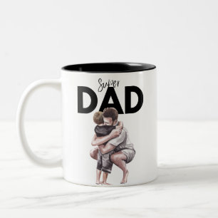 De Café Em Dois Tons Caneca Abraço do Super Pai ao Filho 