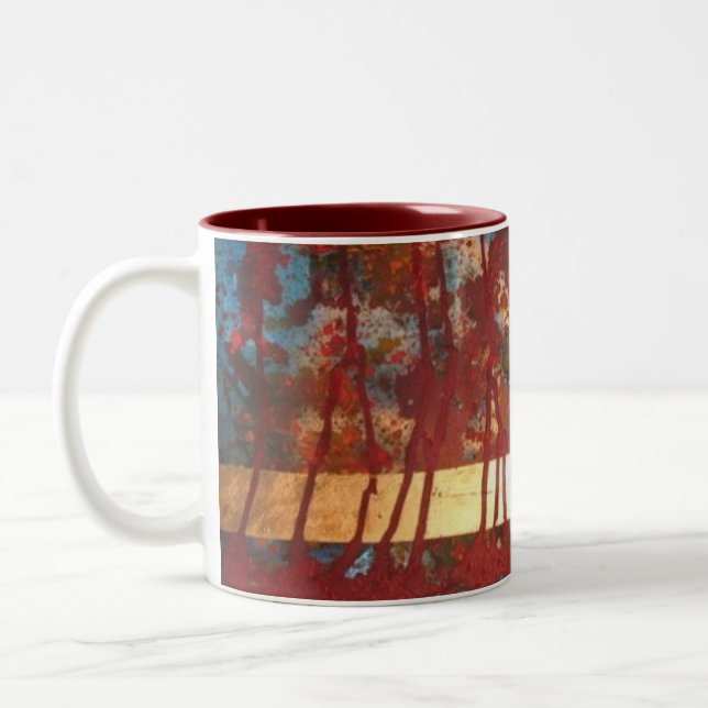 De Café Em Dois Tons Caneca abstrata (Esquerda)