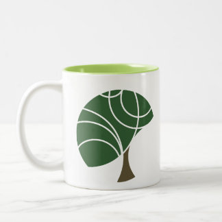 De Café Em Dois Tons Caneca abstrata da árvore