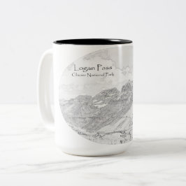 De Café Em Dois Tons Caneca abstrata da paisagem