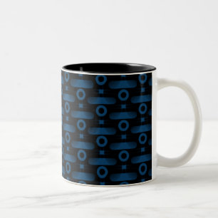 De Café Em Dois Tons Caneca abstrata Ultramodern, azul marinho