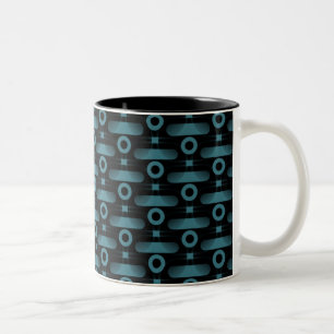 De Café Em Dois Tons Caneca abstrata Ultramodern, turquesa