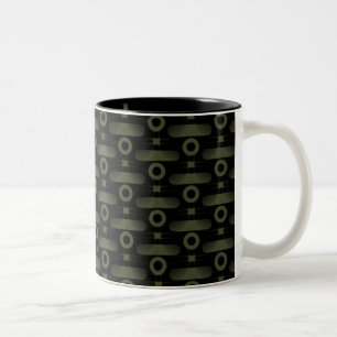 De Café Em Dois Tons Caneca abstrata Ultramodern, verde azeitona