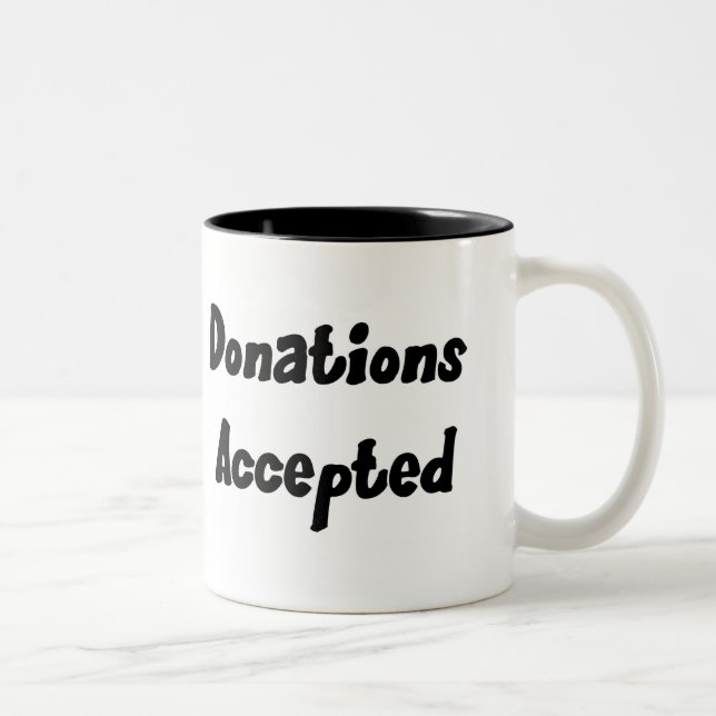 De Café Em Dois Tons Caneca aceitada doações (Direita)