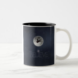 De Café Em Dois Tons Caneca Acreditar-Noturno do porco do vôo