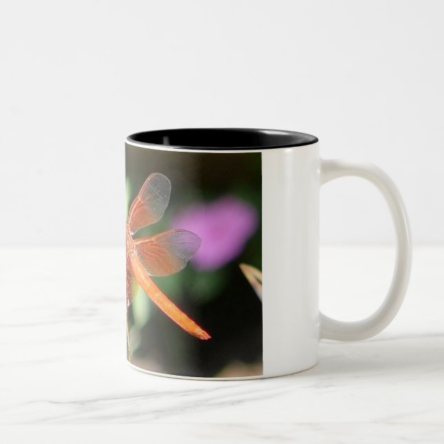 De Café Em Dois Tons Caneca alaranjada da libélula (Direita)
