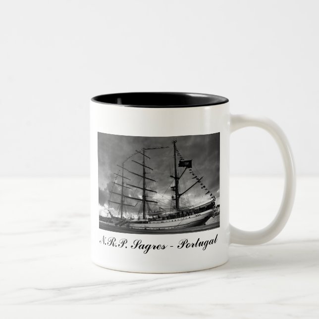 De Café Em Dois Tons Caneca alta portuguesa do navio (Direita)