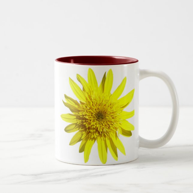De Café Em Dois Tons Caneca amarela do girassol (Direita)