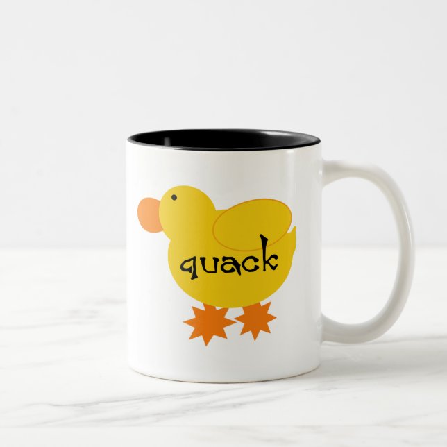 De Café Em Dois Tons Caneca amarela do grasnado do pato (Direita)