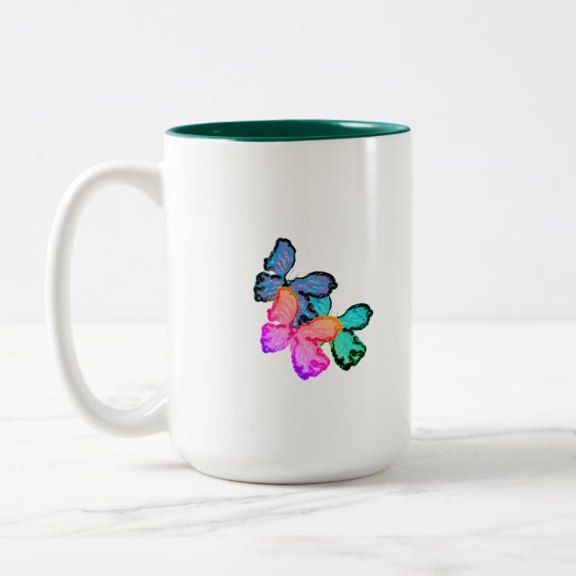 De Café Em Dois Tons Caneca : Amor Da Borboleta  (Esquerda)