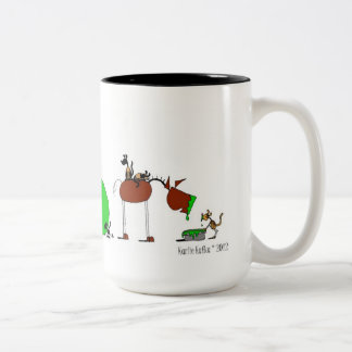 De Café Em Dois Tons Caneca animal bonito dos desenhos animados