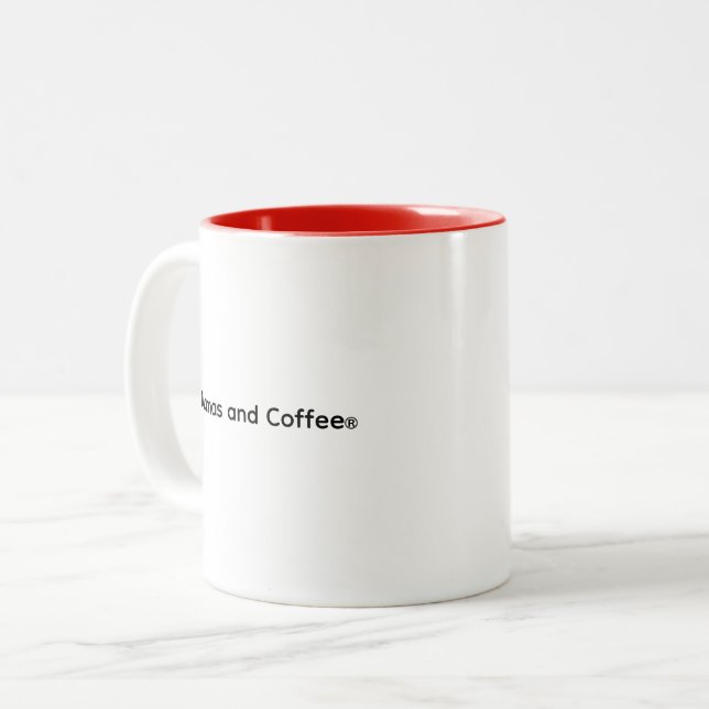 De Café Em Dois Tons Caneca assinada Fun Trendy Mamas and Coffee® (Frente Esquerda)